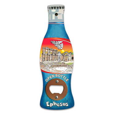 Myros - Müze Temalı Myros Ahşap Cola Şişesi Açacak Magnet 200x66 mm