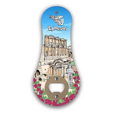Museum Themed Classic Shaped Printed MDF Wooden Bottle Opener 170x79 mm