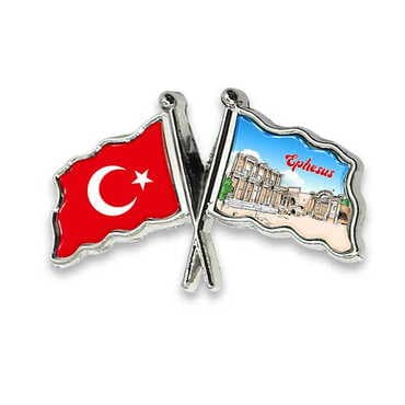 Museum Themed Customised Souvenir Metal Double Flag Pin
