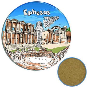 Museum Themed Customised Metal Tin Coaster 90 mm