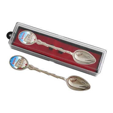 Museum Themed Collectible Souvenir Metal Tea Spon With Giftbox 25x130 mm