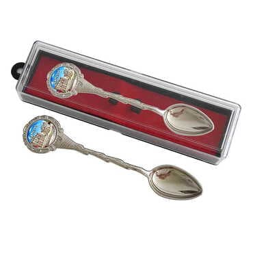 Museum Themed Collectible Souvenir Metal Tea Spon With Giftbox 25x130 mm