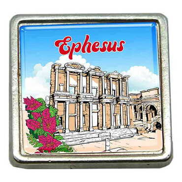 Myros - Müze Temalı Myros Metal Kare Rozet 18x18 mm