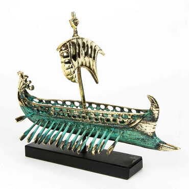 Toptan Myros Bronz Heykel Savaş Gemi̇si̇ 30 Cm