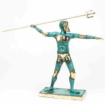 Myros - Myros Bronz Heykel Zeus Mızraklı 21 cm