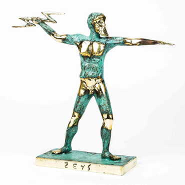 Myros - Myros Bronz Heykel Zeus Şimşek 18 cm
