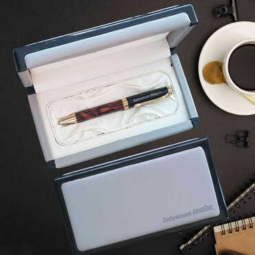 Myros - Name Personalised Brown Leather Pencil Set