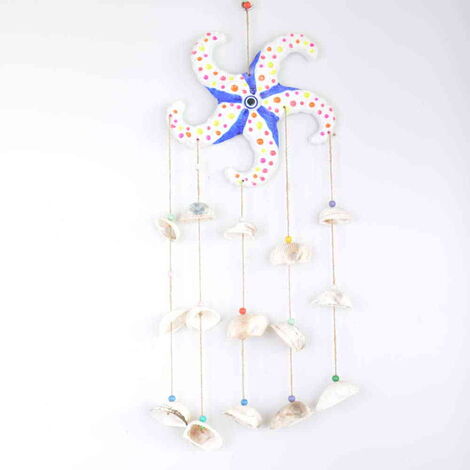 Nautical Sea Shell Big Size Starfish Shaped Multi Hanging Detailed Wind Chime