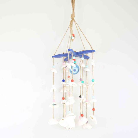 Nautical Sea Shell Blue Color Starfish Shaped Multi Hanging Detailed Wind Chime