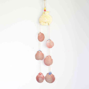 Myros - Nautical Sea Shell Sea Shell Shaped Double Hanging Detailed Wind Chime