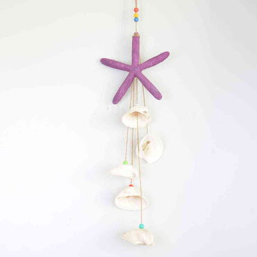 Myros - Nautical Sea Shell Starfish Shaped Single Hanging Detailed Wind Chime