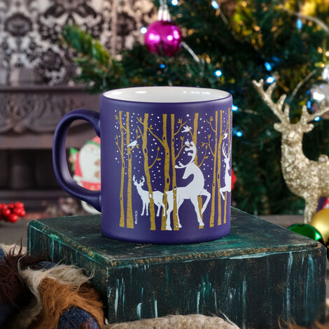 Navy Blue Deer Mug