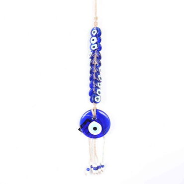 Evil Eye Macrame Oval Shaped Multi Bead Detailed Wall Hanging