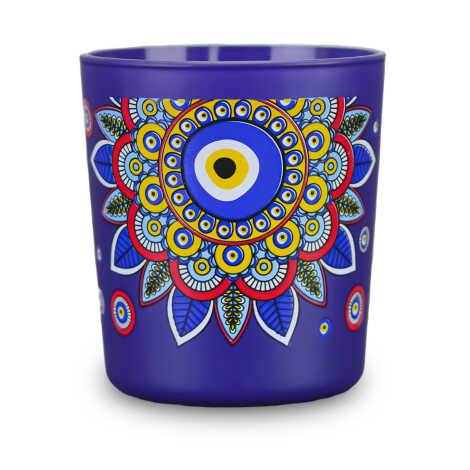 Nazar Temalı Cam Bardak Mum - 3