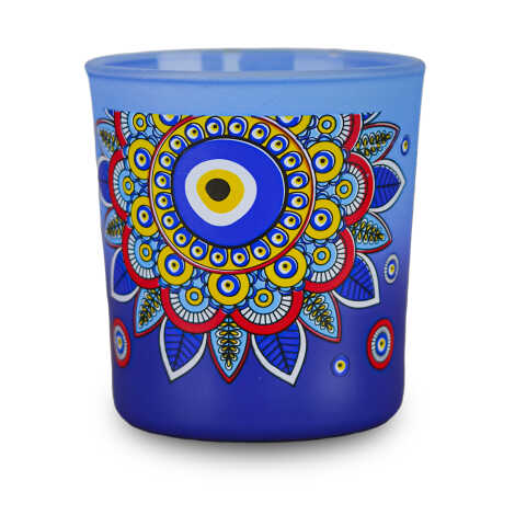 Nazar Temalı Cam Bardak Mum - 4