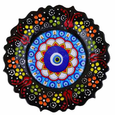 Nazar Temalı Çini Myros Resim Tabak 18 cm  - 13