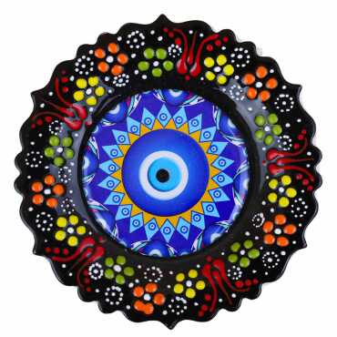 Nazar Temalı Çini Myros Resim Tabak 18 cm  - 14