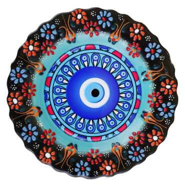 Nazar Temalı Çini Myros Resim Tabak 25 cm  - 10