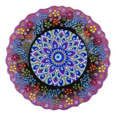 Nazar Temalı Çini Myros Resim Tabak 25 cm - 3