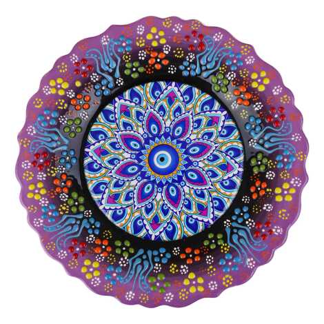 Nazar Temalı Çini Myros Resim Tabak 25 cm - 3