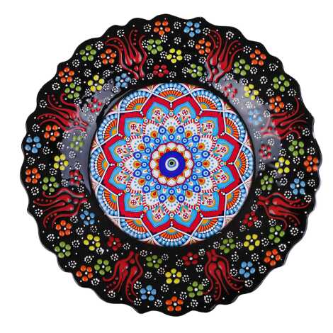 Nazar Temalı Çini Myros Resim Tabak 25 cm - 4