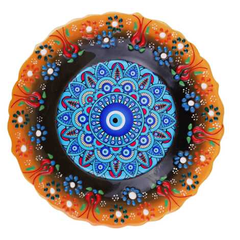Nazar Temalı Çini Myros Resim Tabak 25 cm - 5