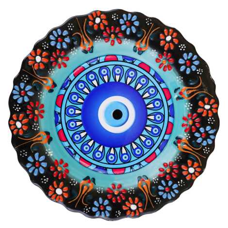 Nazar Temalı Çini Myros Resim Tabak 25 cm - 10