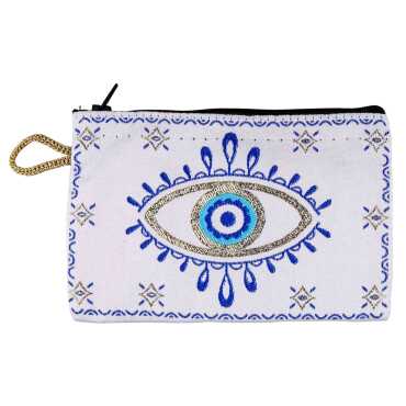 Nazar Temalı Dokuma Cüzdan 100x155 mm - 3