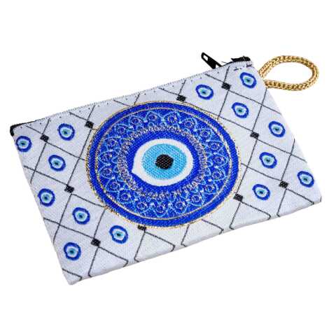 Nazar Temalı Dokuma Minik Cüzdan 75x110 mm - 8