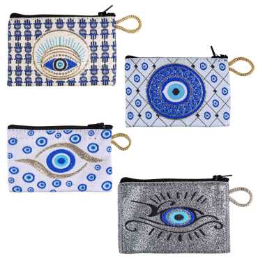 Nazar Temalı Dokuma Minik Cüzdan 75x110 mm - 2