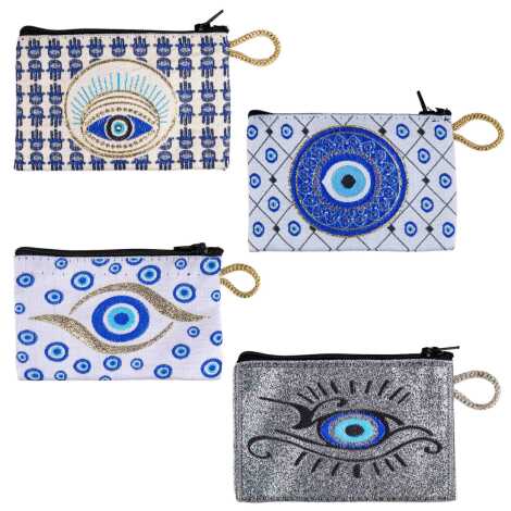 Nazar Temalı Dokuma Minik Cüzdan 75x110 mm - 2