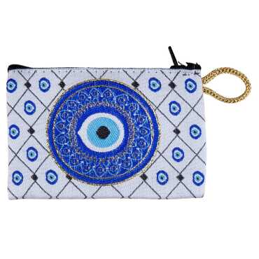 Nazar Temalı Dokuma Minik Cüzdan 75x110 mm - 3