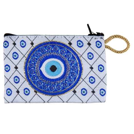 Nazar Temalı Dokuma Minik Cüzdan 75x110 mm - 3