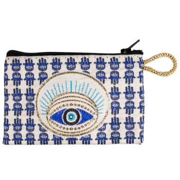 Nazar Temalı Dokuma Minik Cüzdan 75x110 mm - 7