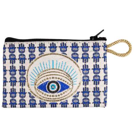 Nazar Temalı Dokuma Minik Cüzdan 75x110 mm - 7