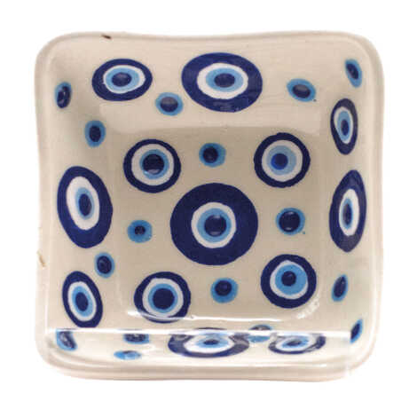 Nazar Temalı Kabartma Nazar Kare Kase 75X75X37 Mm - 3