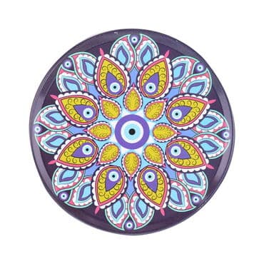 Toptan Nazar Temalı Myros Metal Bardak Altlığı 90 mm