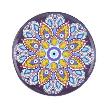Myros - Nazar Temalı Myros Metal Bardak Altlığı 90 mm