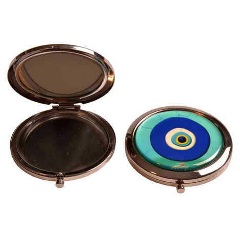 Toptan Nazar Temalı Myros Metal Yuvarlak Ayna 70x11 mm - 4
