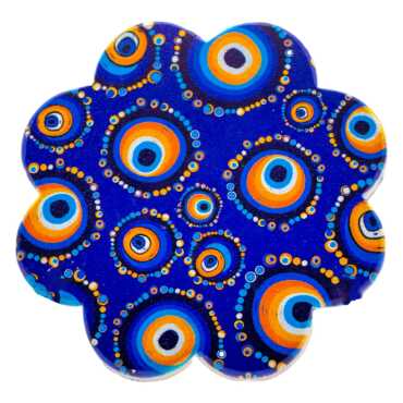 Nazar Themed UV Daisy Traditional Coaster 88 mm - 8