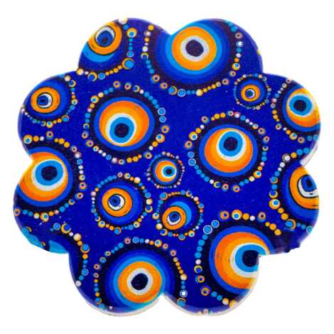 Nazar Themed UV Daisy Traditional Coaster 88 mm - 8