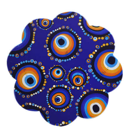 Nazar Themed UV Daisy Traditional Coaster 88 mm - 4