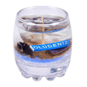 Fethiye Themed Glass Transparent Gel Candle