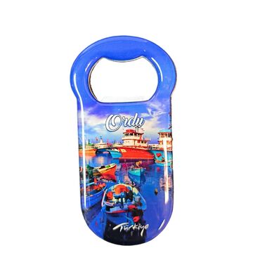 Myros - Ordu Themed Customizable Metal Magnetic Bottle Opener 90x45 mm