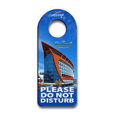 Toptan Otel Temalı Myros Ahşap Kapı Askısı Oval 236x94 mm