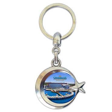 Hotel Themed Metal Turkish Flag Enamel Keychain