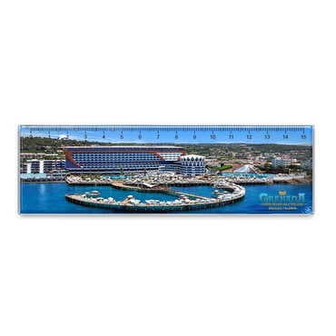 Hotel Themed Epoxy Dome Souvenir Magnetic Ruler Magnet 165x50 mm