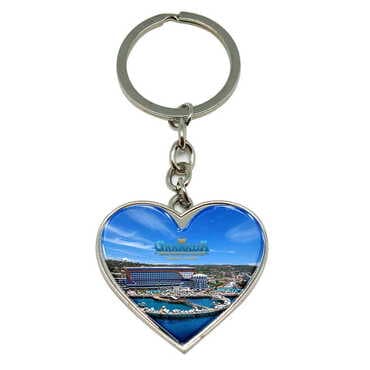 Hotel Themed Metal Heart Keychain 40x90 mm