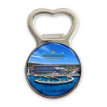 Hotel Themed Metal Magnetic Small Round Opener 38x60 mm