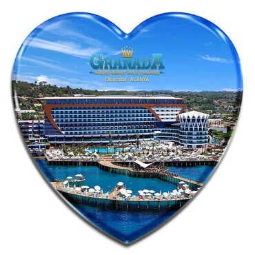 Hotel Themed Heart Shaped Mini Fridge Magnet 40x37 mm